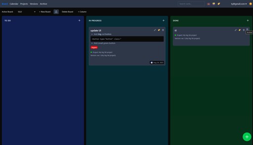 screenshot of completics project management web app