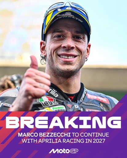 Breaking! Bezzecchi to continue with Aprilia in 2027